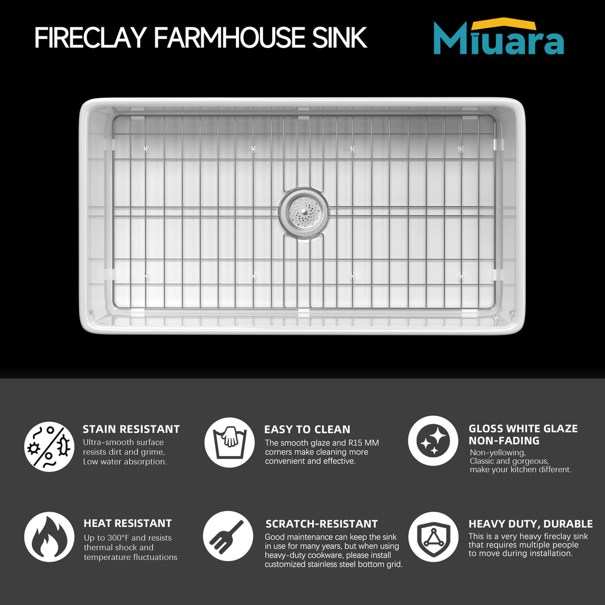 Miuara glossy white glaze close-up highlights smooth finish