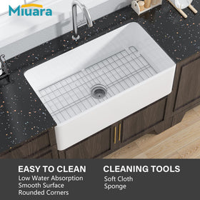 Miuara sink strainer kit included to prevent clogs