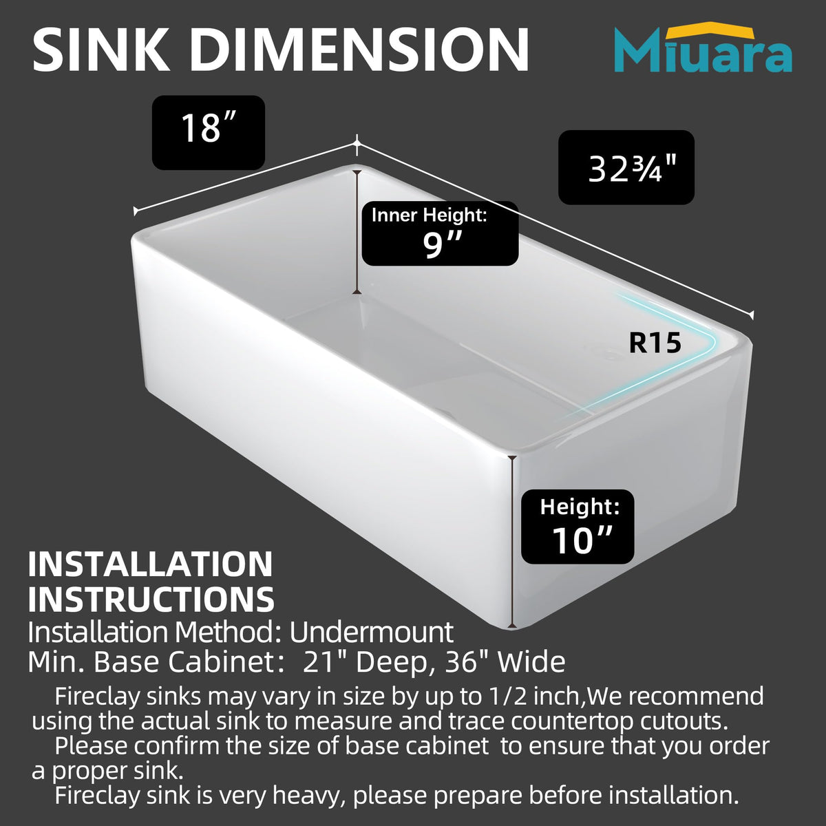 Miuara undermount design showing seamless counter integration
