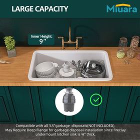 Miuara white dual mount design deck demonstrates versatile installation options