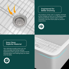 Miuara white sink compatibility with garbage disposers for easy cleanup