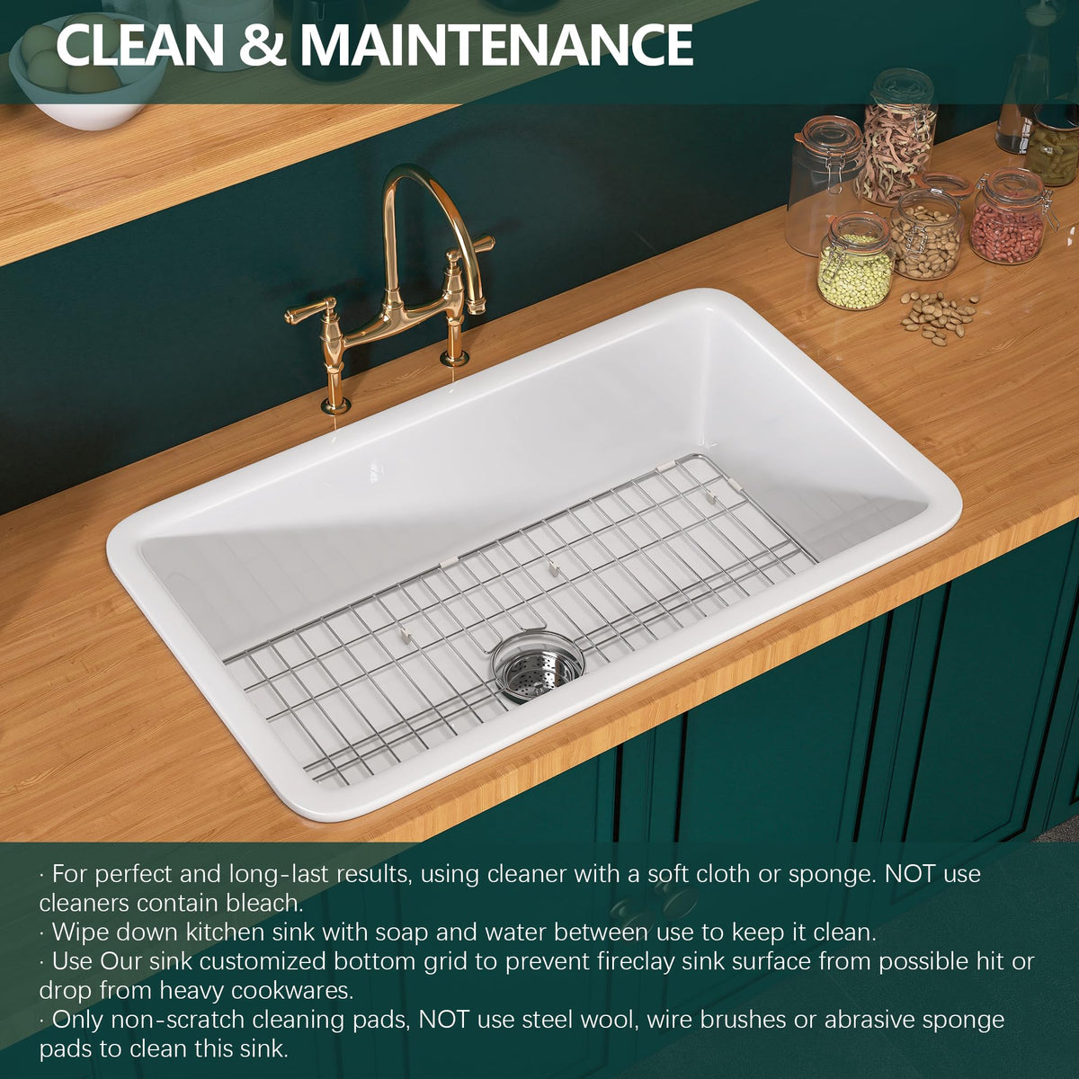 Miuara white fireclay packaging and warranty information