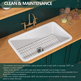Miuara white fireclay packaging and warranty information