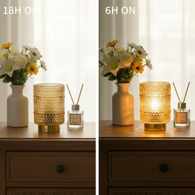 MiuBrty hand-blown glass base adds rustic charm to any space.