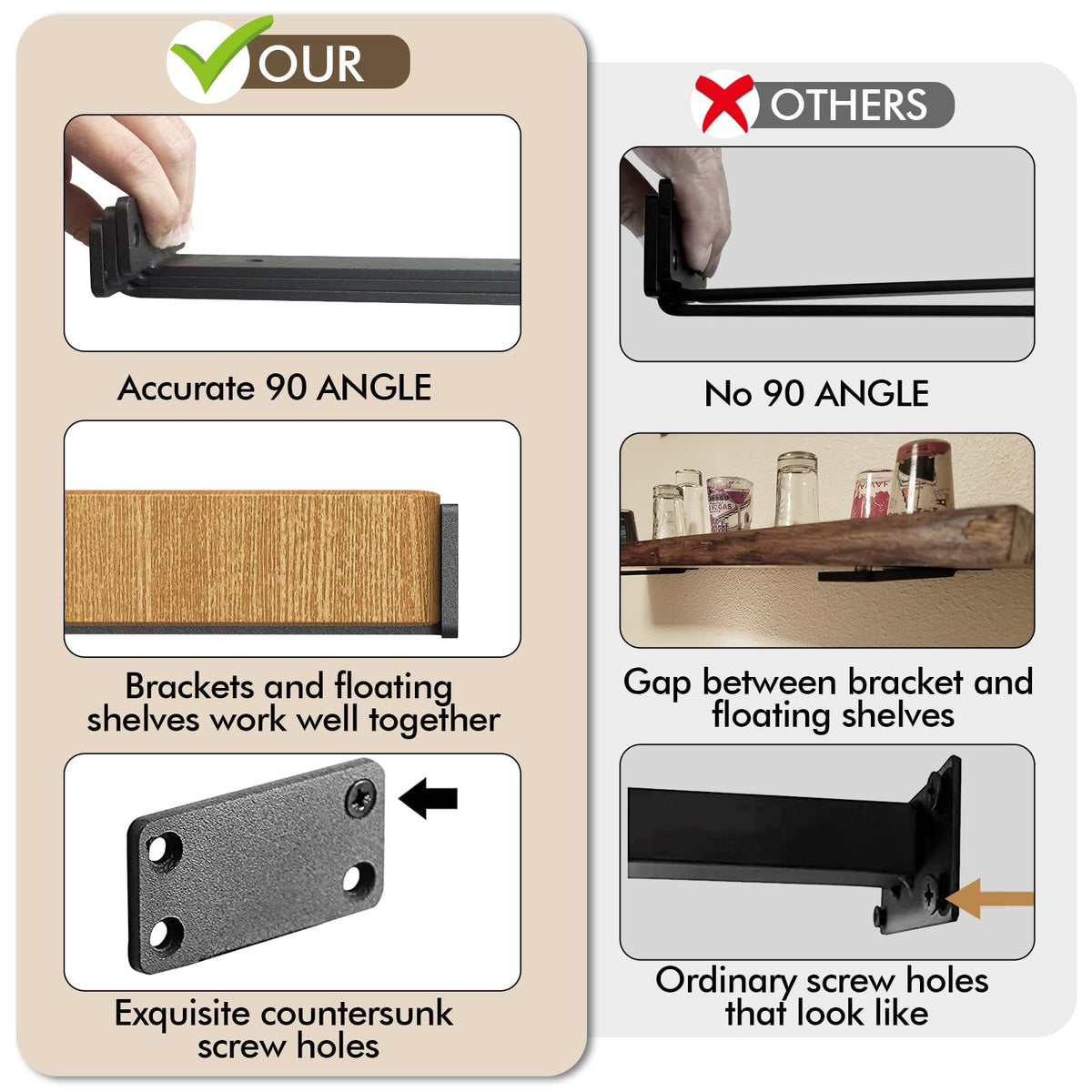 MIUGO black finish brackets in a multi-pack, ready to install.
