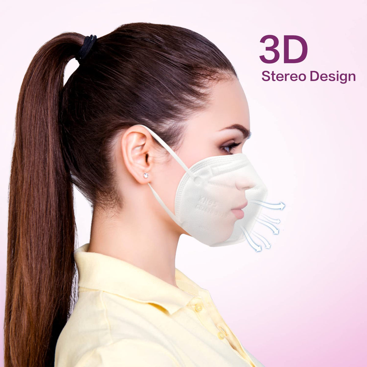 Miuphro KN95 mask nose-clip detail ensures secure seal and reduced fogging.