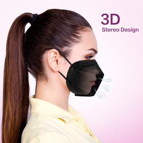 Miuphro KN95 with nose clip and ear loops for a tight seal.