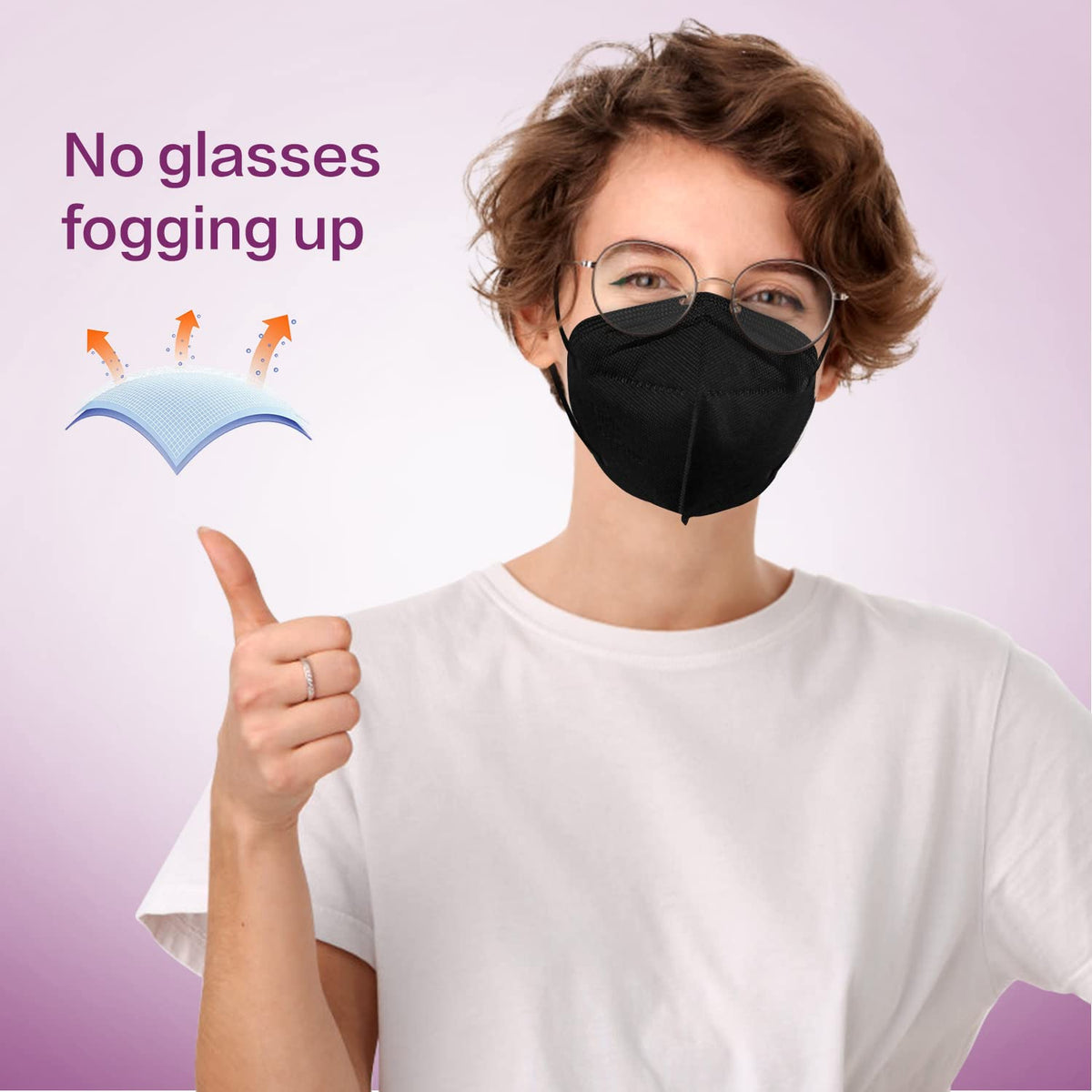 Miuphro KN95 skin-friendly fabric provides soft comfort on skin.