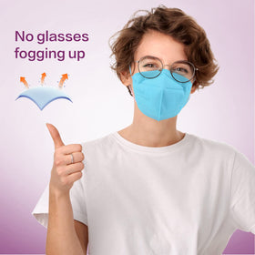 Miuphro KN95 multicolor mask with elastic ear loops for a snug fit.