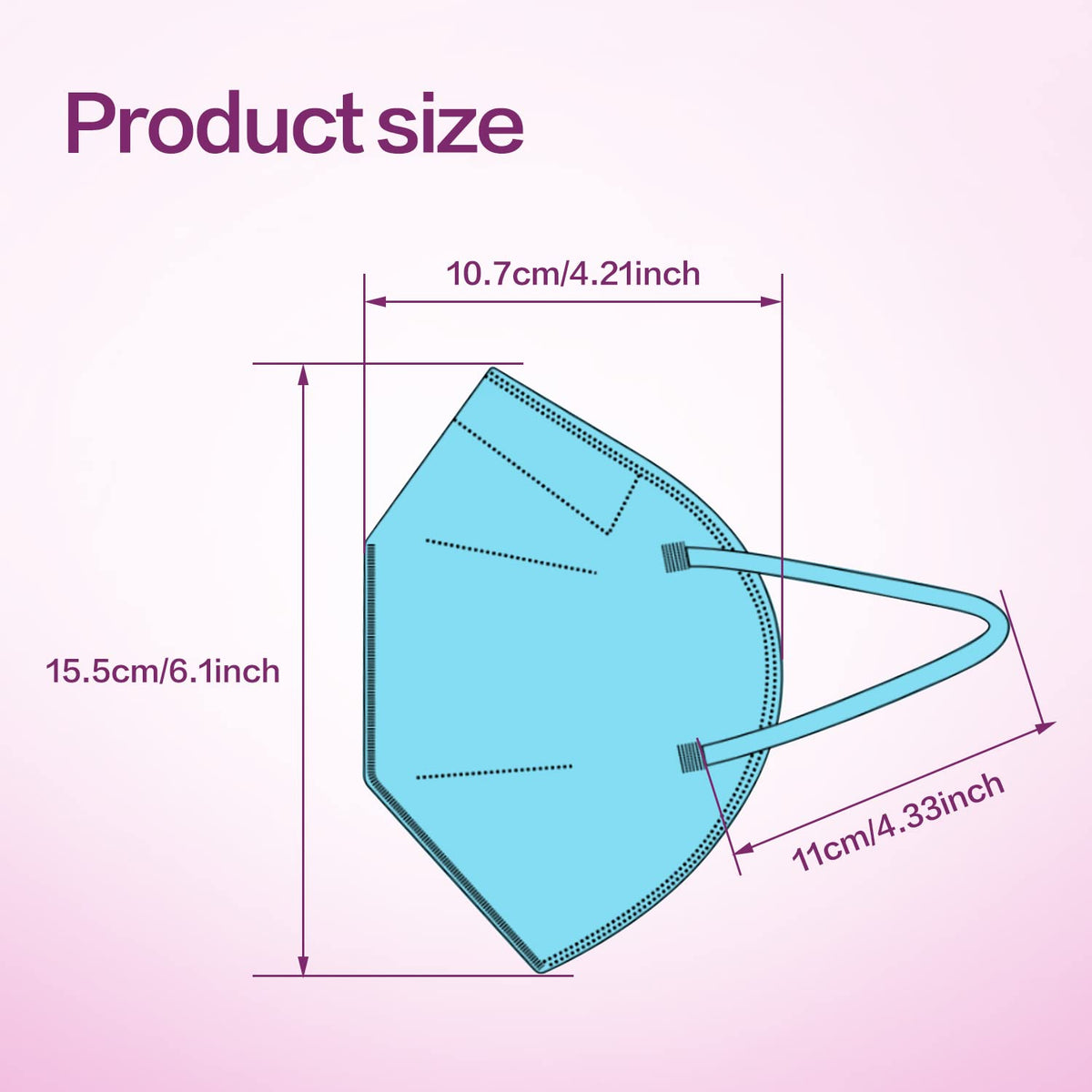 Miuphro KN95 multicolor mask on a face with a 3D design for comfortable coverage.
