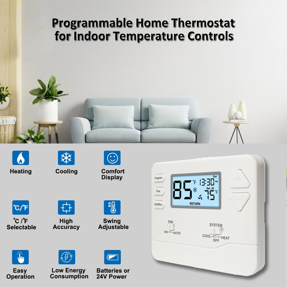 Miuputake thermostat back panel shows easy-wiring terminals for fast installation.