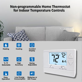 Miuputake thermostat wall display with clear backlight for quick setup.