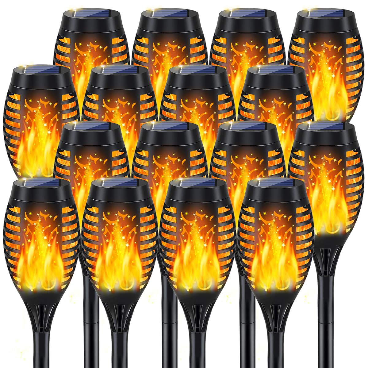 MIUSIKIT solar torch light with dancing flame guides your path with warm, inviting glow.