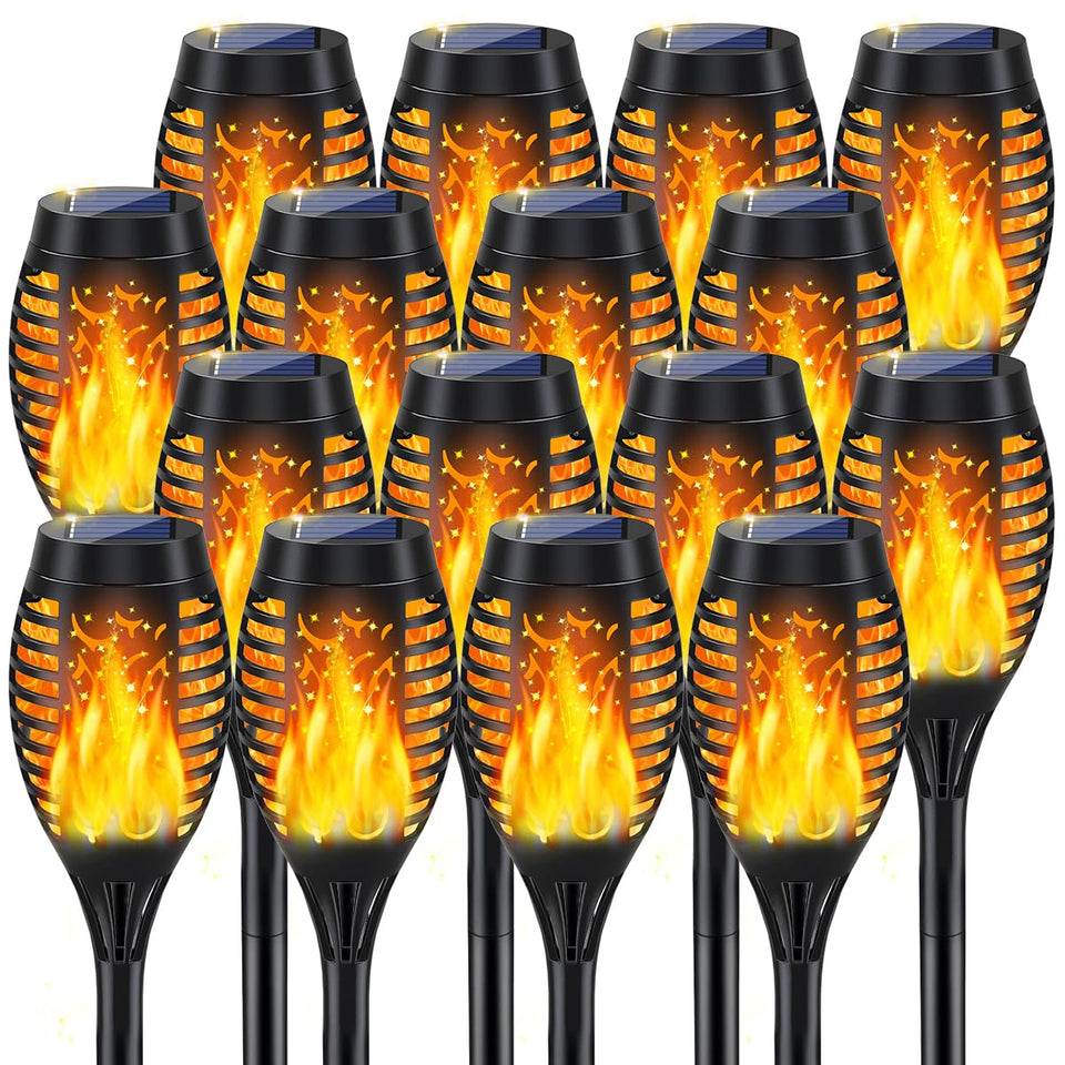 MIUSIKIT solar torch light with dancing flame guides your path with warm, inviting glow.