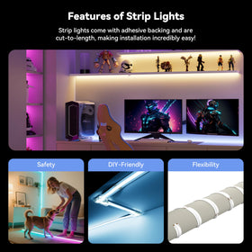 MIWISE RGB COB LED strip compatible with Alexa and Google Assistant.