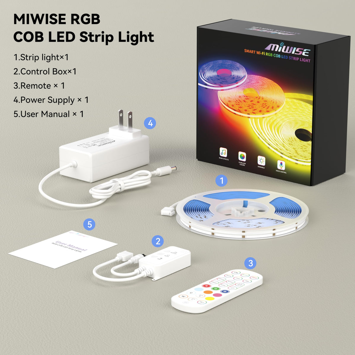 MIWISE RGB COB LED strip creates warm ambience in dining areas.