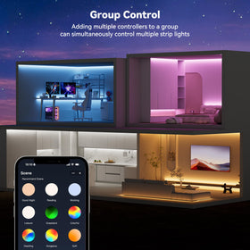 MIWISE RGB COB LED strip light multicolor effects create party-ready scenes.