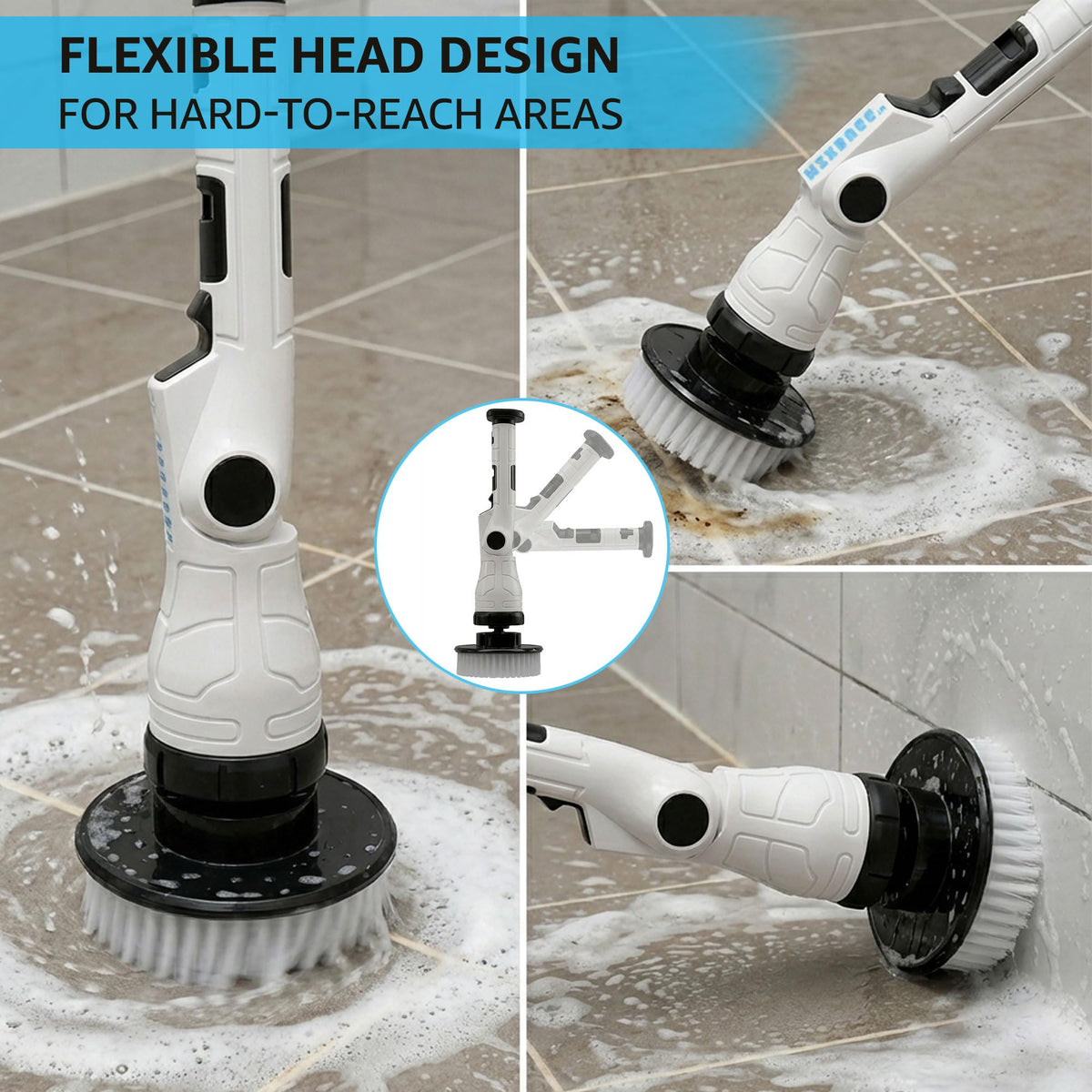 Extendable handle lets you clean standing up and reduce bending.
