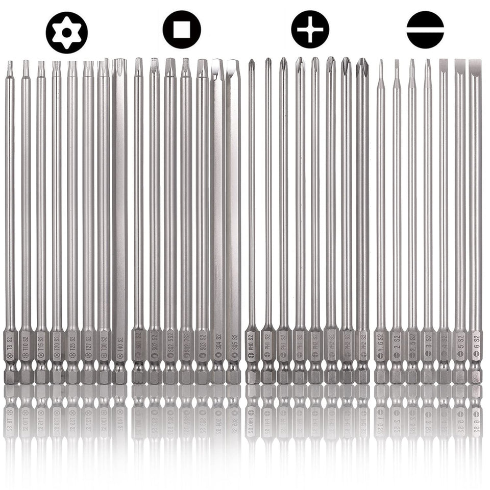Mixiflor 30pc long screwdriver bits set — full kit for versatile DIY projects.