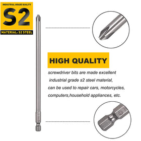 Mixiflor 4-inch long bits — reach tight spots with ease.