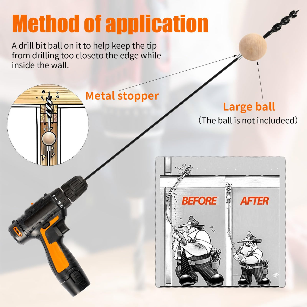 Mixiflor cutter head with pointed opening for laying cables on walls