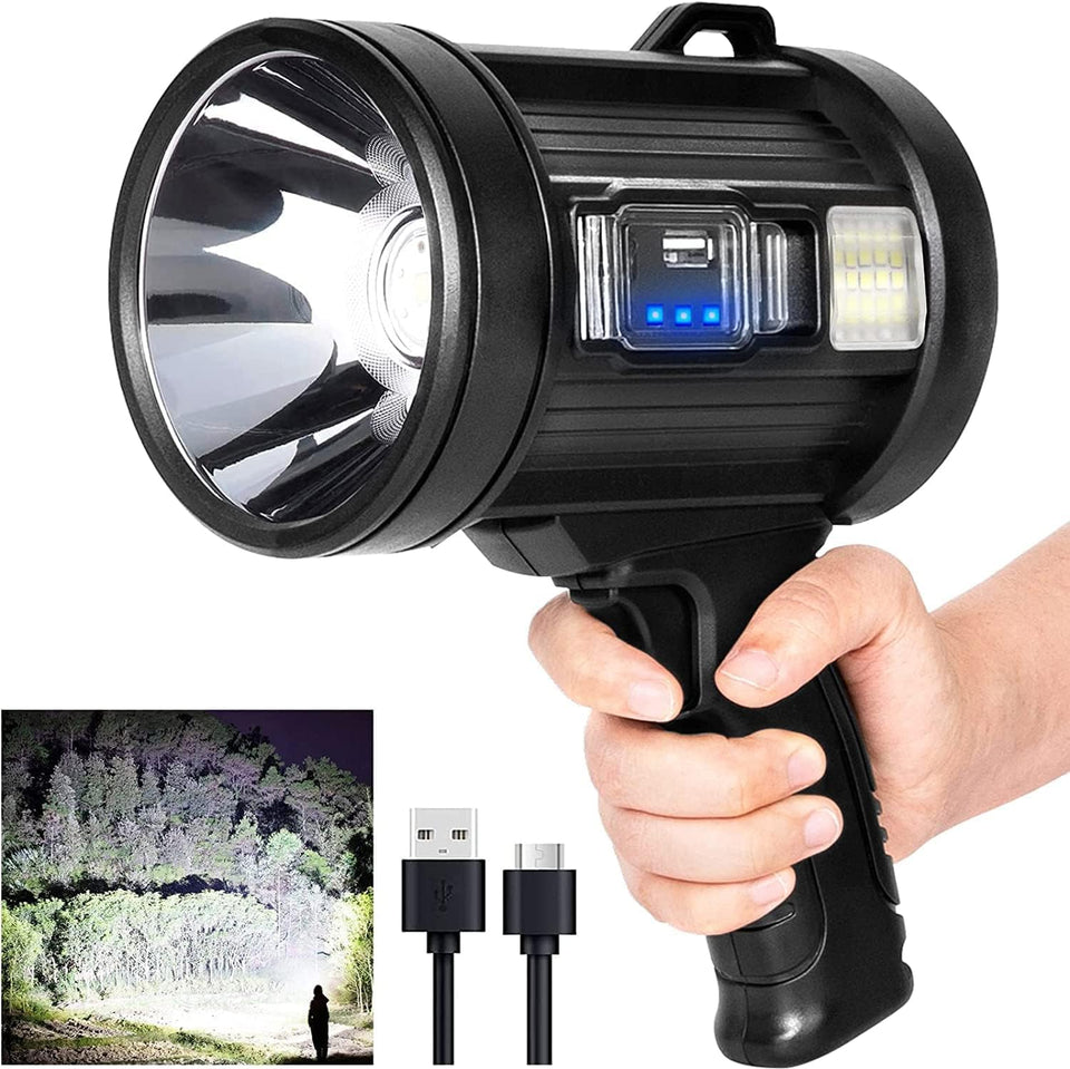 MIXILIN Rechargeable Spotlight front view for hunting and boating.