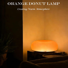 MIXL Orange Donut Lamp glass shade close-up highlighting warm texture