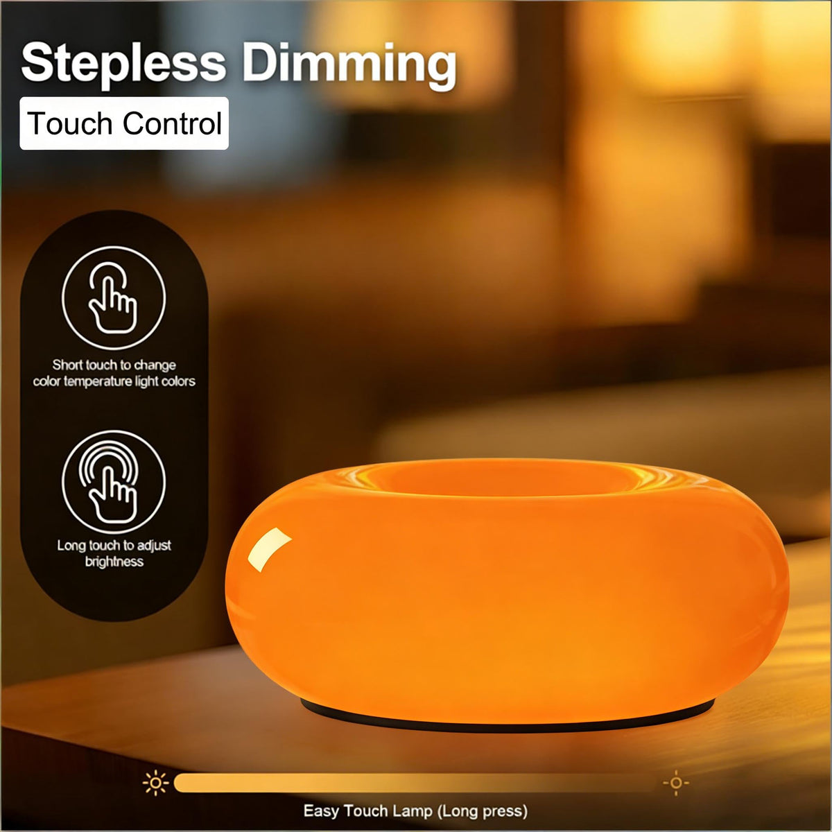 MIXL Orange Donut Lamp with convenient remote control for easy adjustments