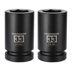 MixPower 2-piece socket in-use with an impact driver showing tough axle nut removal capability