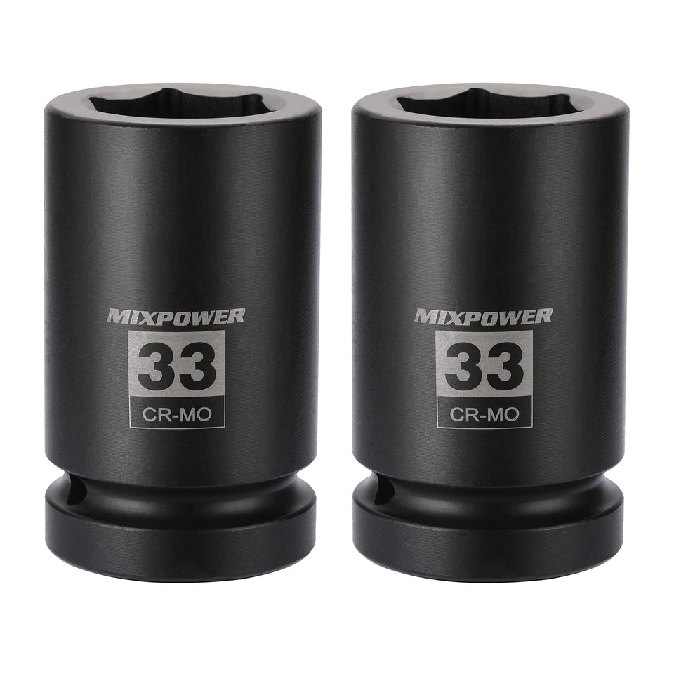 MixPower 2-piece socket in-use with an impact driver showing tough axle nut removal capability