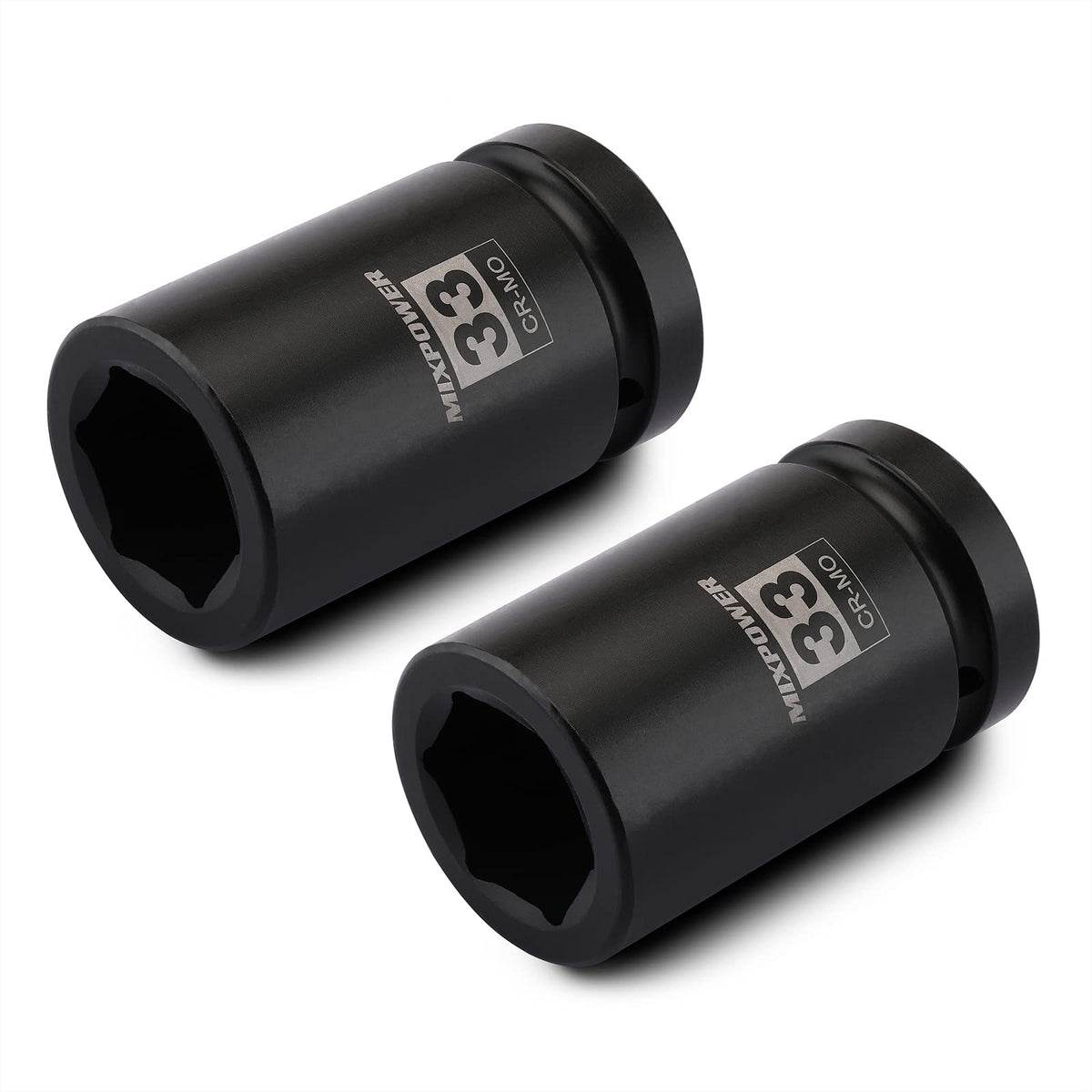 MixPower 33mm deep socket in action with impact tool for secure fastener engagement