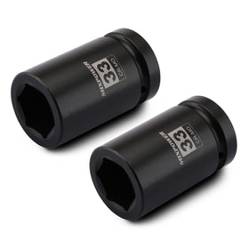 MixPower 33mm deep socket in action with impact tool for secure fastener engagement