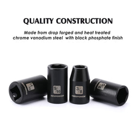 MIXPOWER black phosphate finish resists corrosion and maintains a sleek look.