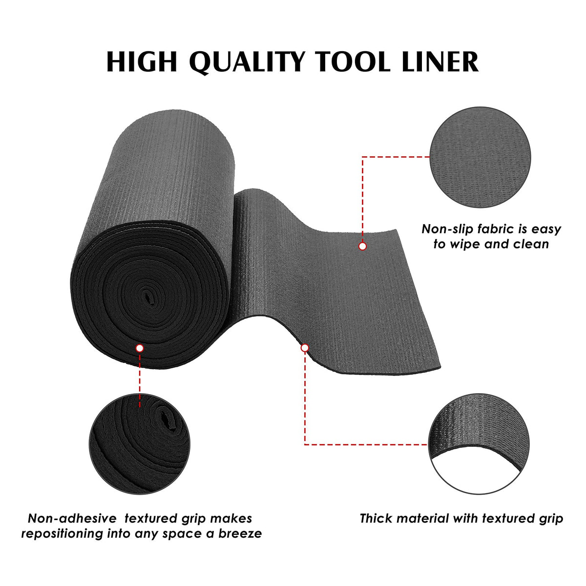 MIXPOWER easy-clean non-slip foam liner rinses clean after use.