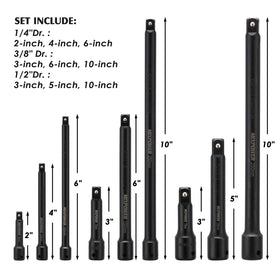 MIXPOWER three-eighths-inch 3-inch extension bar with secure fit