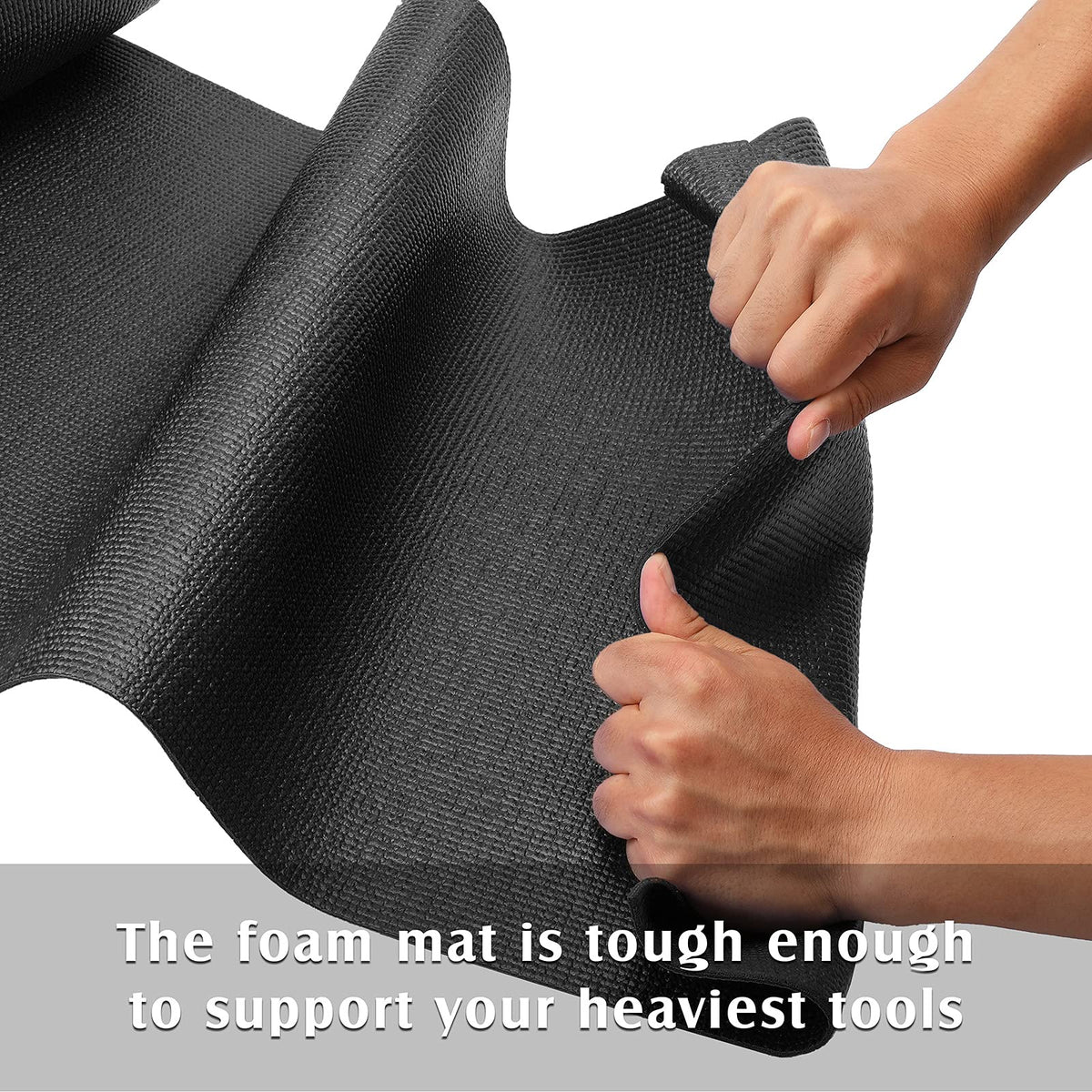 MIXPOWER foam mat provides cushioned protection for tools and surfaces.
