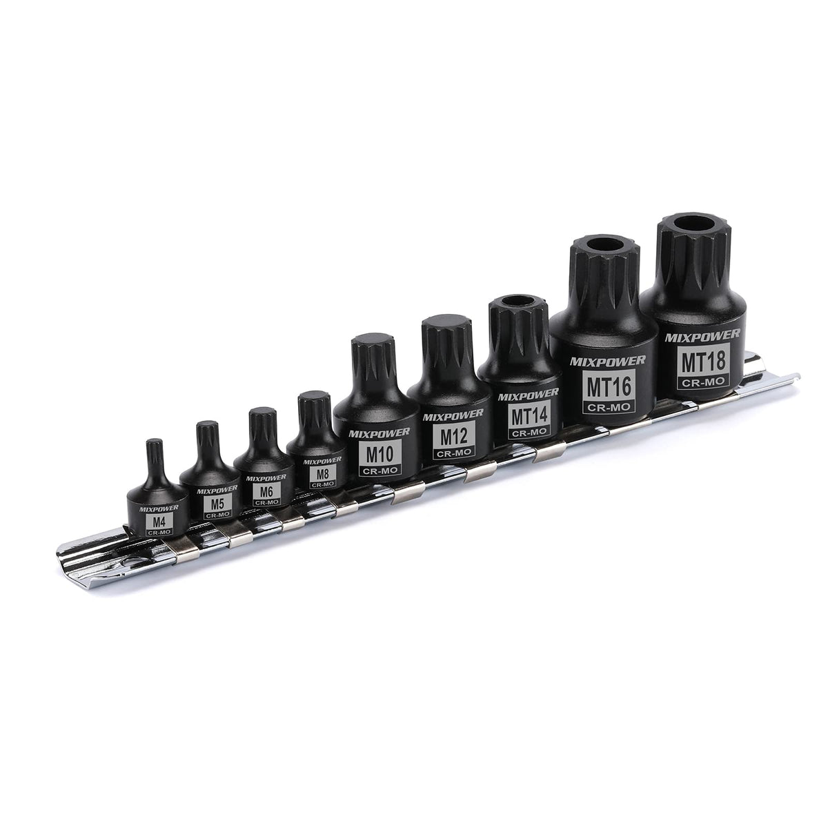 MIXPOWER low-profile triple-square socket set M4-M5 for high-torque applications