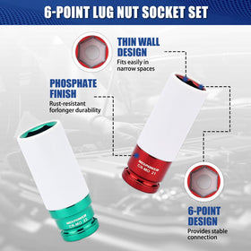 MIXPOWER nylon sleeve protects bolt tops and rims during use.
