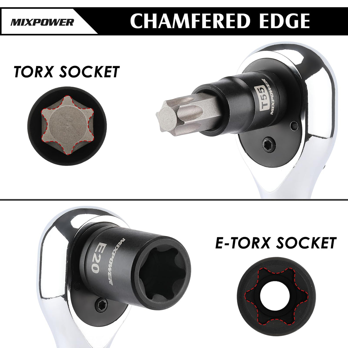 MIXPOWER CR-V steel tools with black phosphate finish for durability.