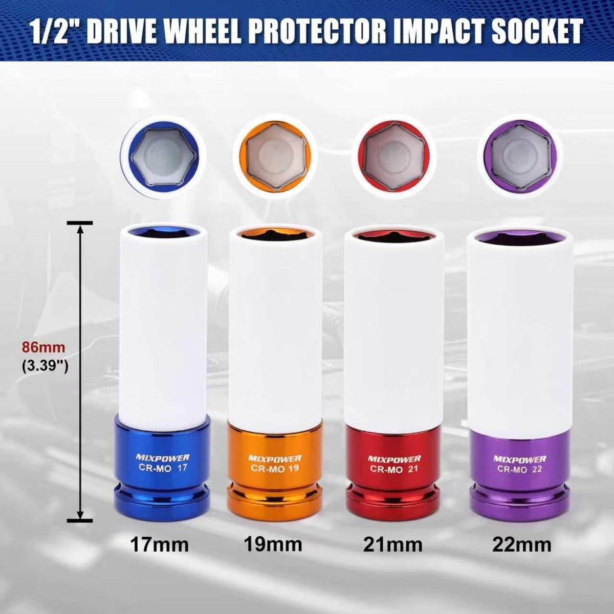 MixPOWER 17mm thin-walled socket protects lug nuts with minimal clearance impact