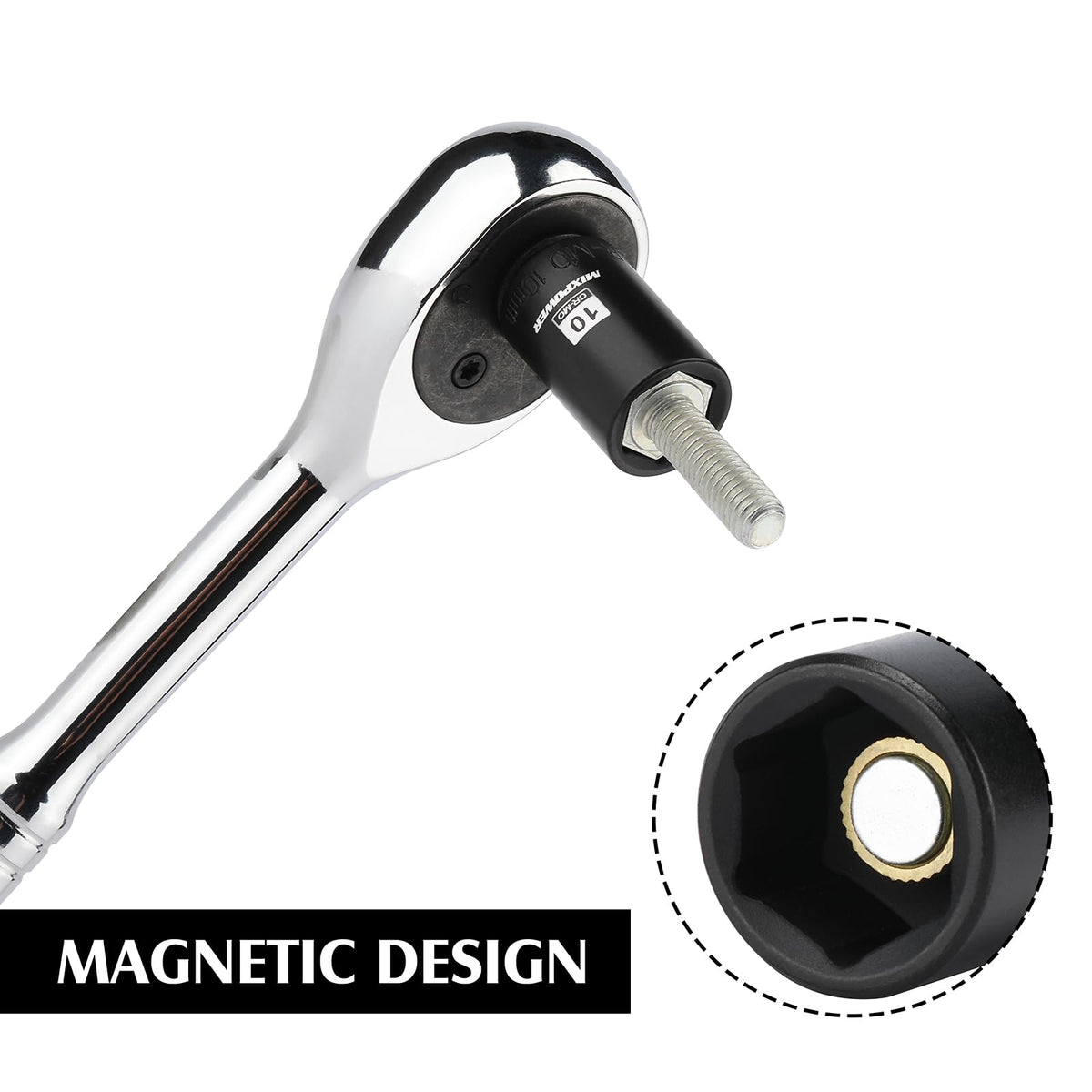 MIXPOWER compact rails organize your sockets for quick selection.