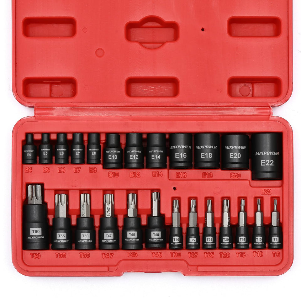 MIXPOWER torx bits and sockets T8–T60 for versatile repairs
