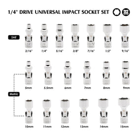 MIXPOWER universal joint sockets display metric size markings for fast identification.