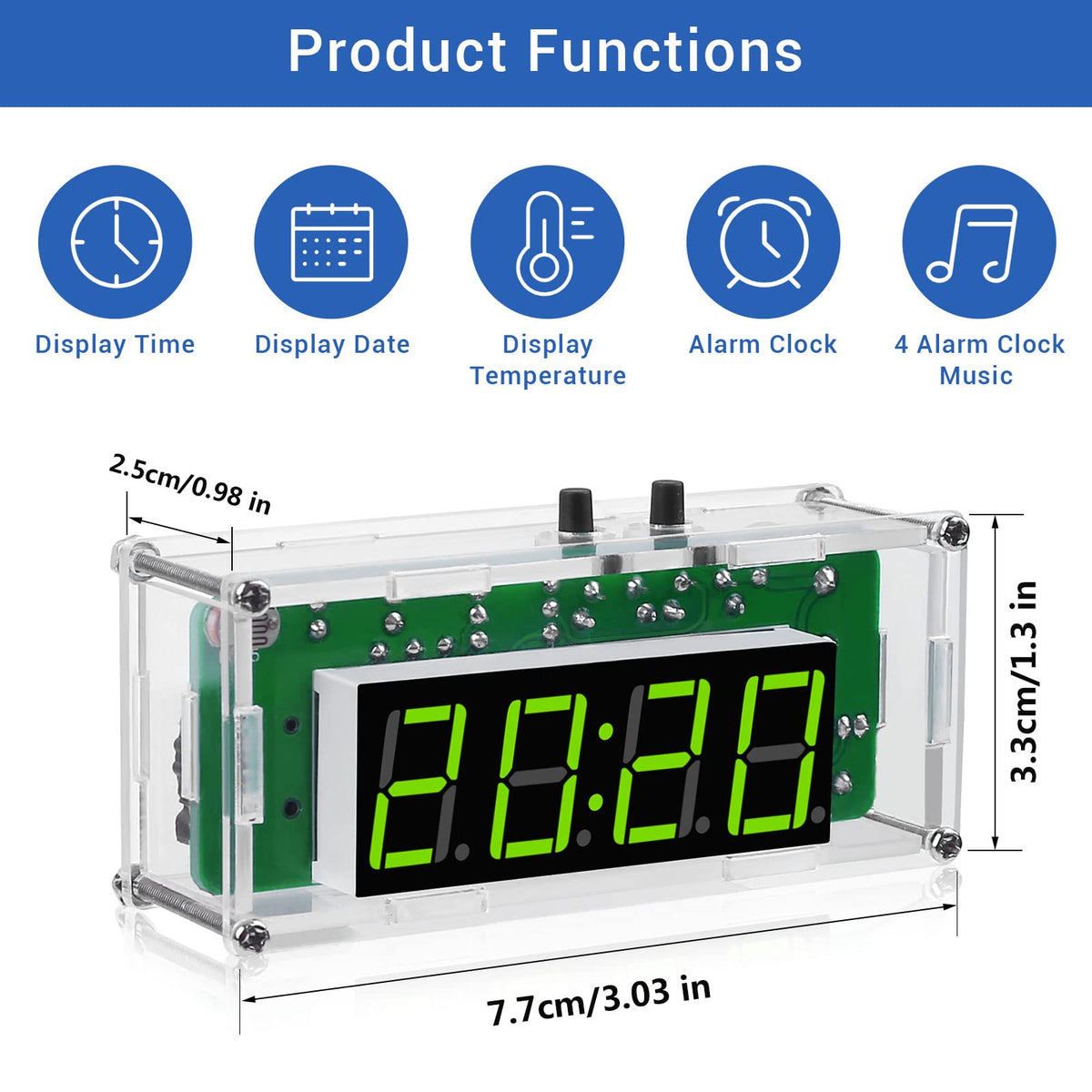 MiOYOOW alarm settings controls with four tune options