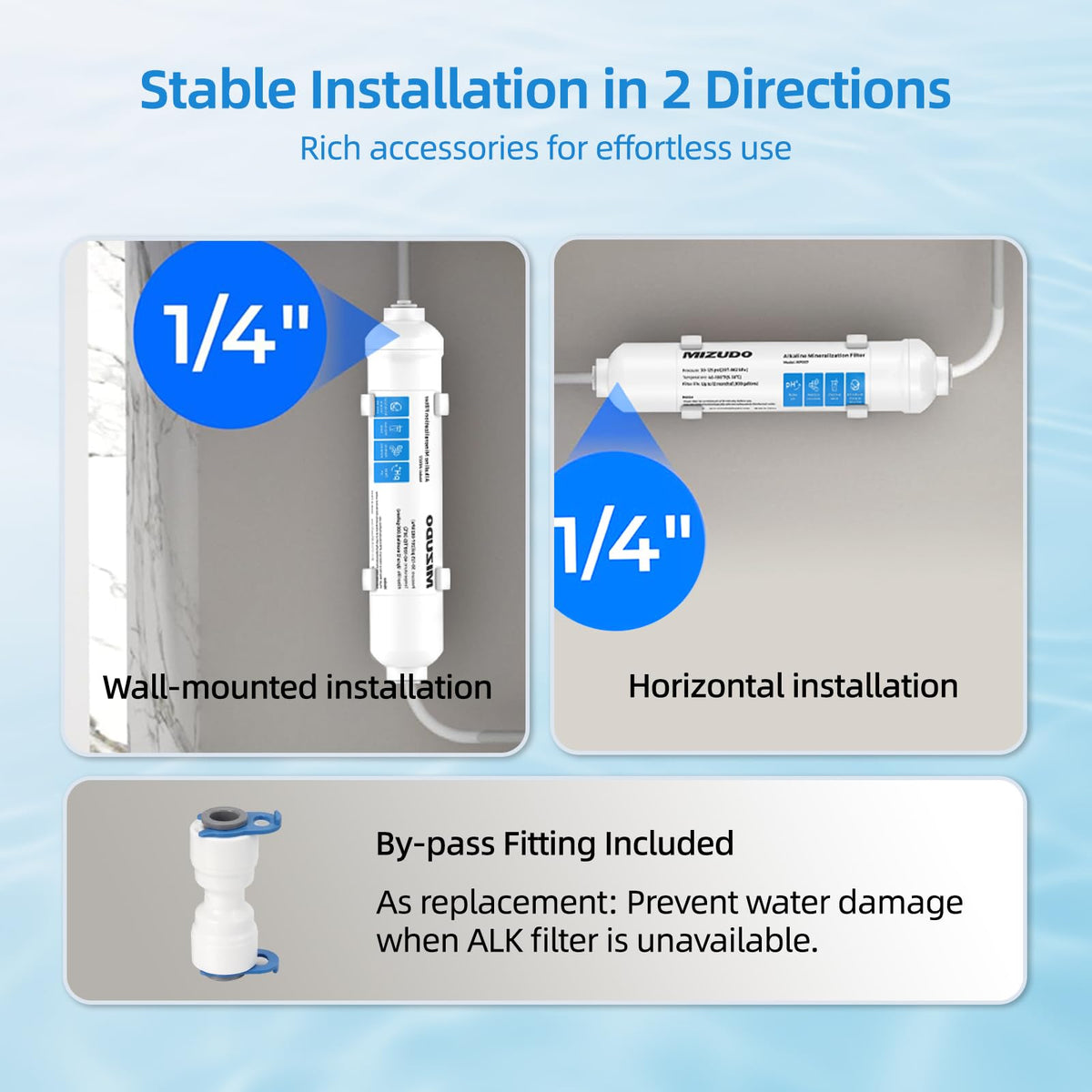 MIZUDO water stream into glass demonstrates upgraded mineral-balanced drinking water.