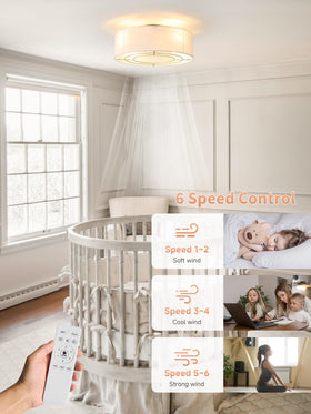 MizWacky boho bladeless fan in bedroom scene delivering quiet cooling.