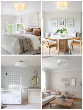 MizWacky boho ceiling fan bedroom scene emphasizes quiet operation.