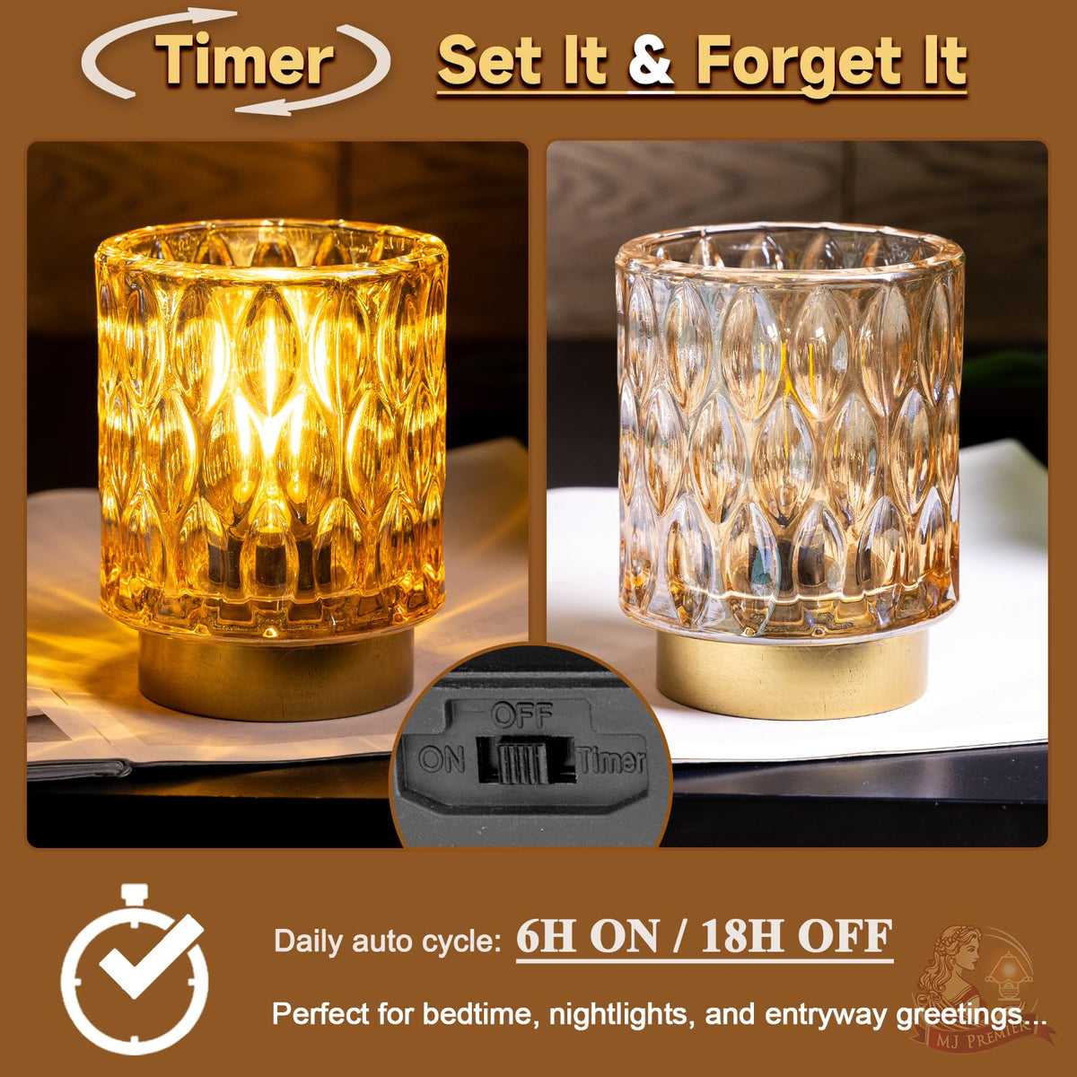 MJ Premier energy-efficient 3W LED bulb delivers soft, consistent illumination.