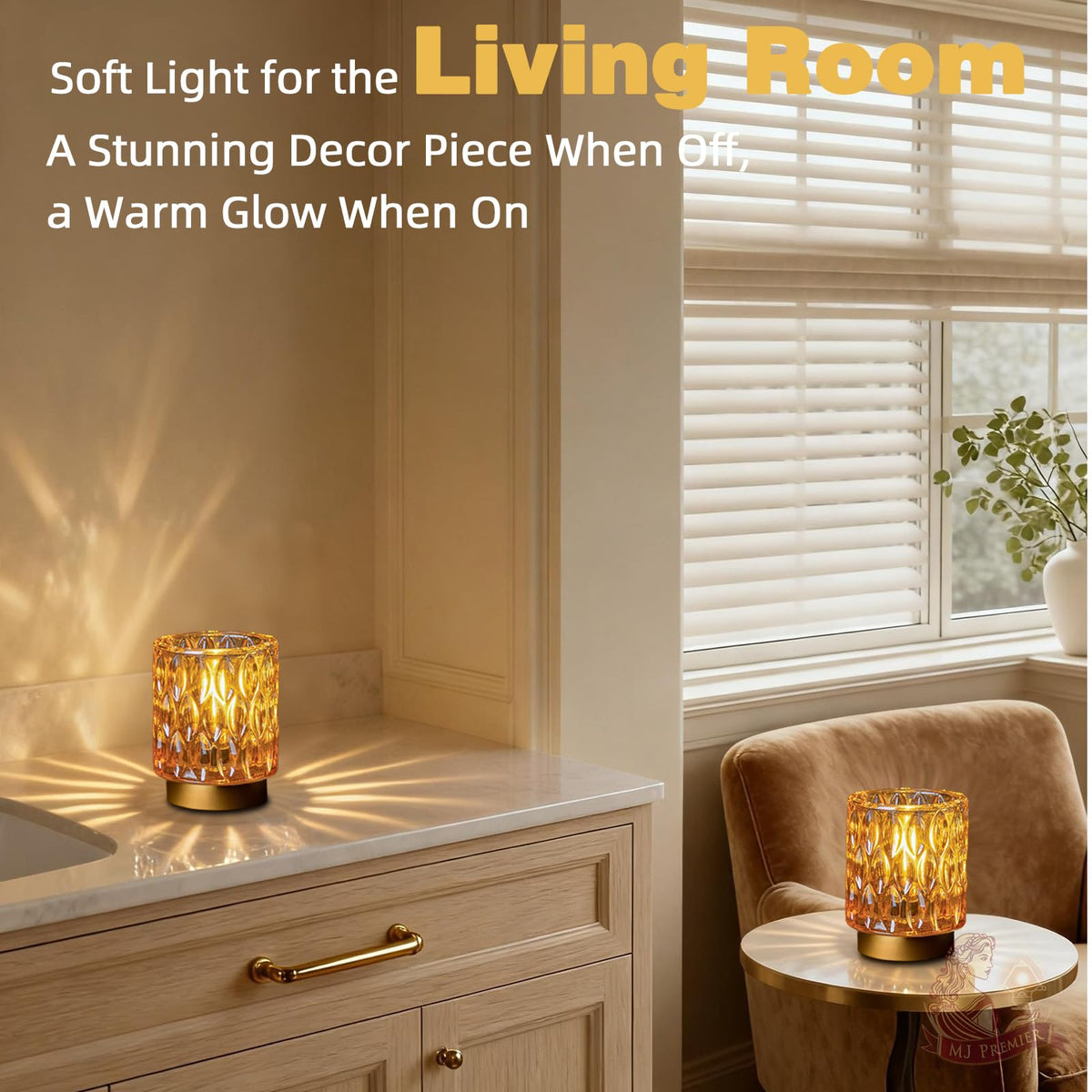MJ Premier decorative lamp doubles as emergency lighting during outages.