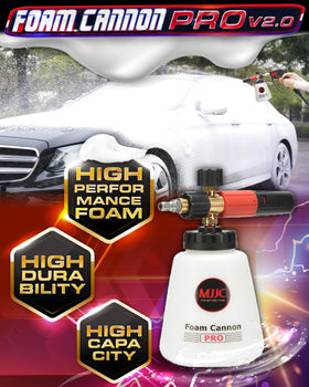 MJJC Foam Cannon Pro V2.0 bottle with 1200ml tank enables extended foaming
